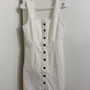 Urban Outfitters Cream Button-Front Mini Dress